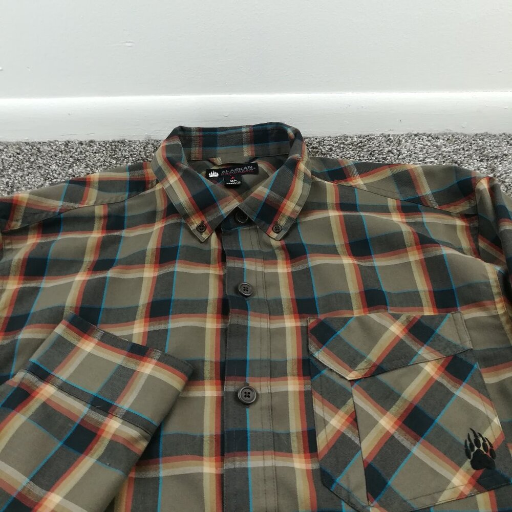 Alaskan Hardgear Duluth Trading Shirt Wool Midnight Sun Flannel Plaid Mens XL